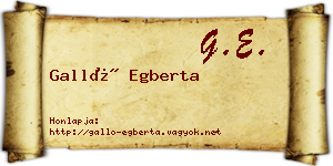 Galló Egberta névjegykártya